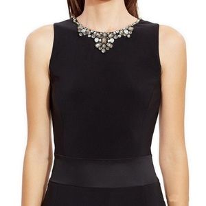 Ralph Lauren Embellished Neckline Black Dress